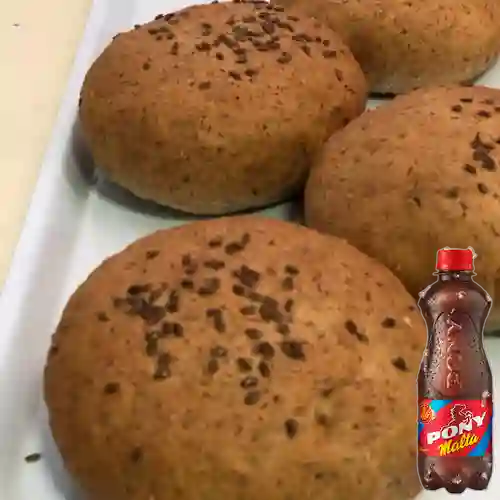Combo 2 Pan Hamburguesa Linaza S/Gluten + Pony Malta 300ml
