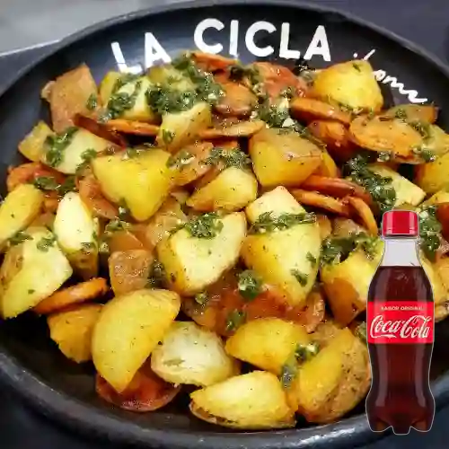 Combo Choripapas Media + Coca Cola Pet 250 ml