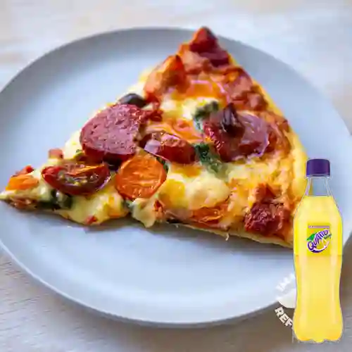 Combo Pizza Porción Personal + Quatro 350 ml