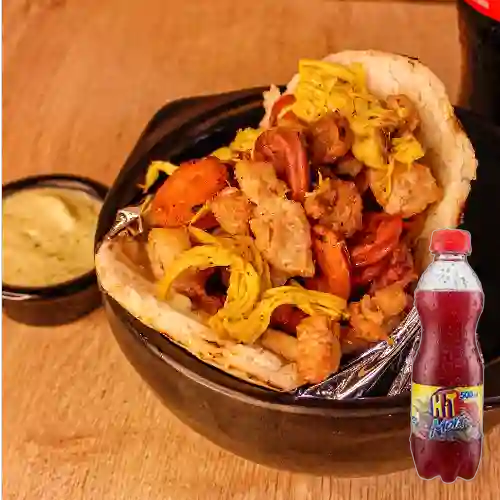 Combo Arepa 2 Carnes + Hit Mora 500 ml