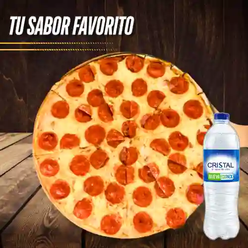 Combo Pepperoni + Cristal Sin Gas 600 ml