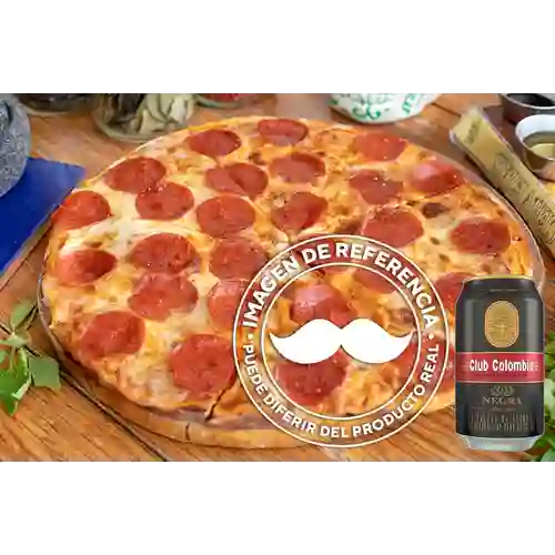 Combo Pizza Pepperoni + Club col. Negra Lta 330ml