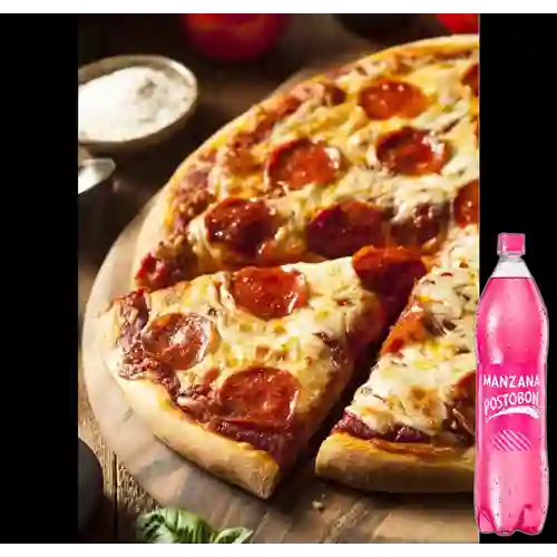 Combo Pizza Carnívora + Postobón Manzana 1.5 l