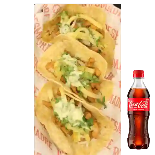 Combo Tacos de Pastor X 3 Unds +Cocacola Orig 400ml
