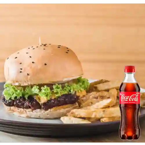 Combo Cheese Burger + Coca-Cola Sabor Original 400 ml