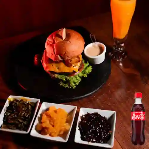 Hamburguesa Pollo Miel Mostaza +Cocacola Org 400ml