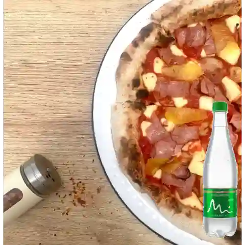 Combo Pizza Hawaiana + Manantial Con Gas 600ML