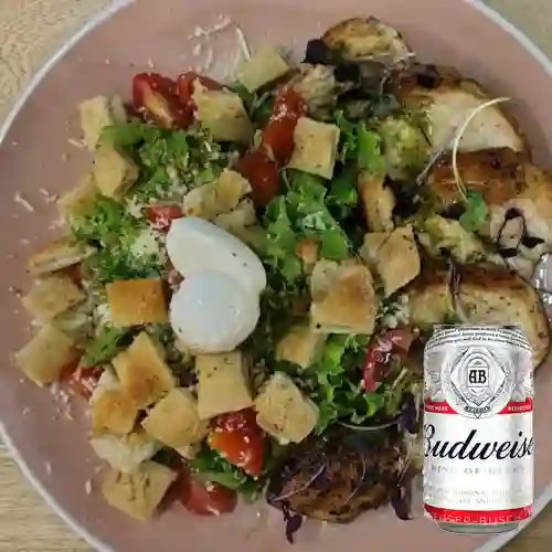 Combo Caesar Salad With Chicken + Budweiser 350 ml