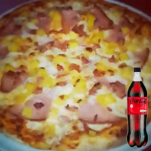 Combo Hawaiana de 33cm,8 Porc. + Cocacola S/az 1.5L