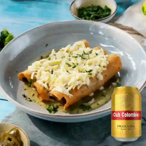 Combo Flautas Fiesta + Club Colombia Dorada 355 ml