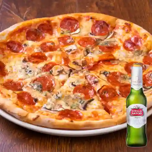 Combo Pizza Americana + Stella Artois Bot. 330ml