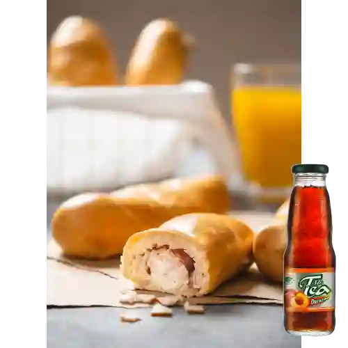 Cachito de Pavo&Queso Crema +Mr Tea Durazno 300ml