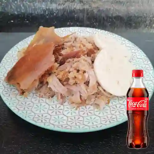 Porción de Lechona de 350 gr +Cocacola Org 400ml