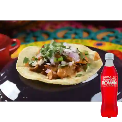 Combo Taco Cerdo Al Pastor X 3 + Kola Roman 500 ml