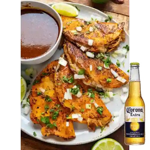 Combo Tacos de Birria Tortilla Maíz + Corona 355ml Botella