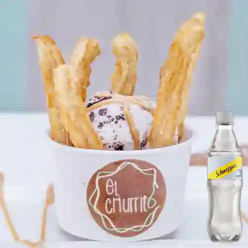 Combo Churros con Helado + Schweppes Soda 400ml