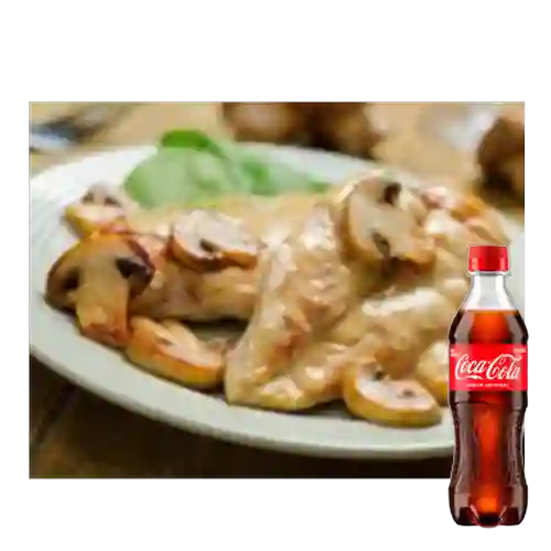 Pollo Asado Salsa Champiñones +Cocacola Org 400ml