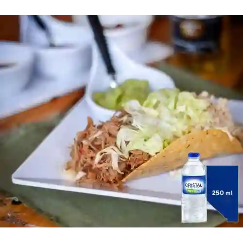 Combo Taco de Res + Cristal Sin Gas 250 ml