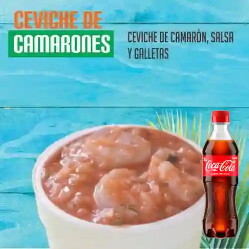 Combo Ceviche de Camarones + Coca Cola Original 400 ml