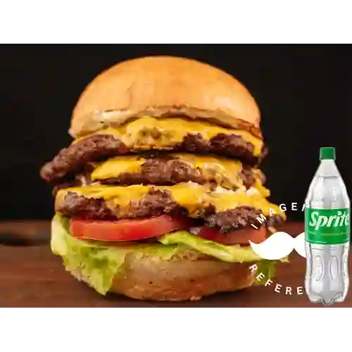 Combo Hamburguesa Triple Queso + Sprite Original 1.5Lt