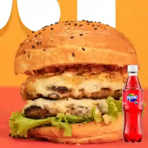 Combo Hamburguesa Doble + Premio 400 ml