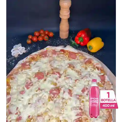 Combo Pizza Hawaiana + Postobón Manzana 400 ml