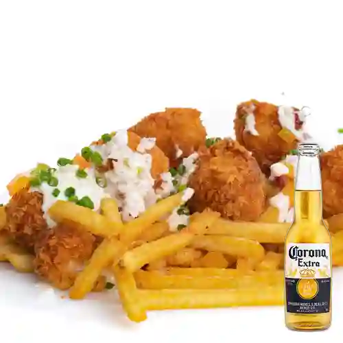 Combo Lobster Tots con Papas Fritas + Corona 355 ml
