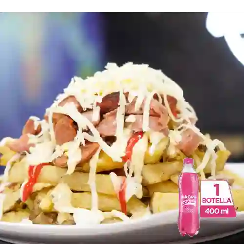 Combo Salchipapa Especial + Postobón Manzana 400 ml