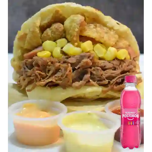 Combo Arepa de la Casa + Postobón Manzana 250 ml