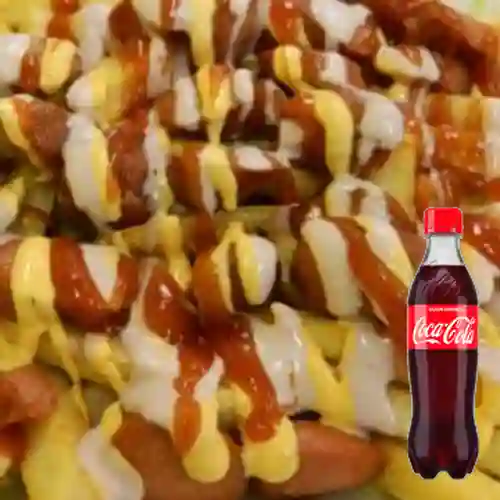 Combo Salchipapa Clásica Mandinga + Coca-Cola 400 ml