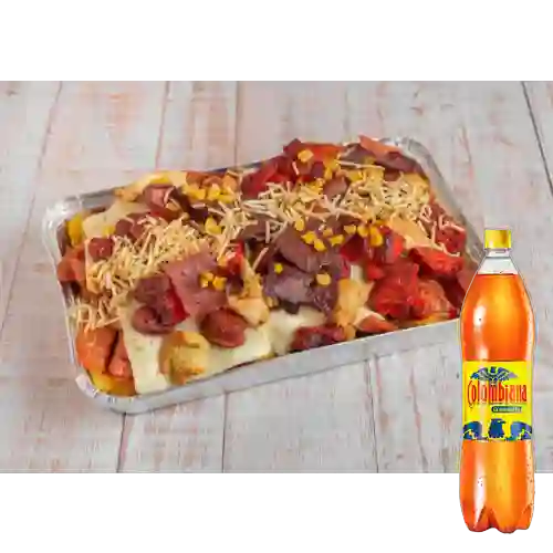 Combo Salchipapa Super Familiar + Colombiana 1 L