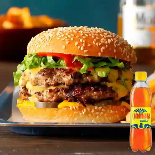 Combo Hamburguesa Doble Carne + Colombiana 350 ml