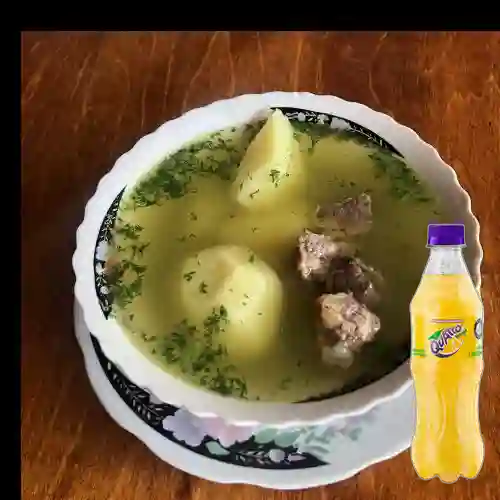 Combo Caldo de Costilla +Gaseosa Cuatro Toronja 400ml