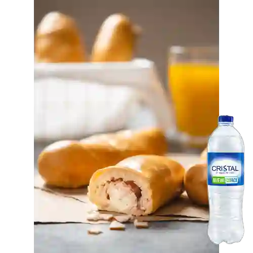 Combo Cachito de Pavo&Queso Crema +Cristal S/gas 600ml