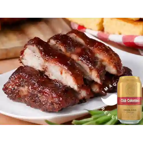 Combo Costillas de Cerdo + Club col. Dorada Lta 330ml