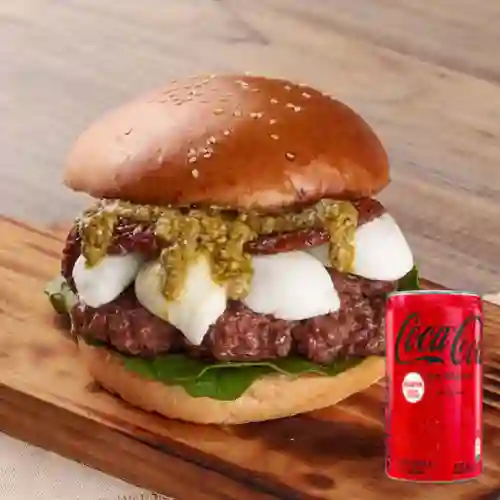 Combo Hamburguesa Caprice + Coca Cola Sin Azúcar Lata 235 ml