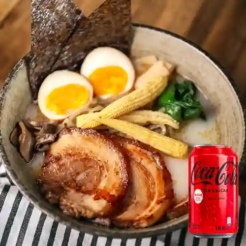 Combo Ramen de Cerdo + Coca Cola Sin Azúcar 330ML