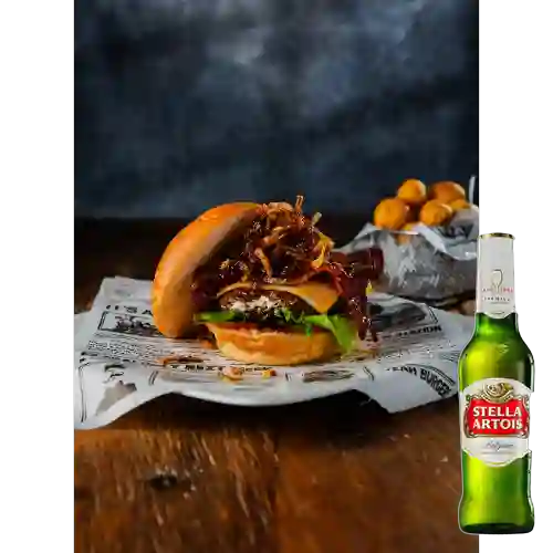 Combo Angus Master Burger + Stella Artois 355 ml