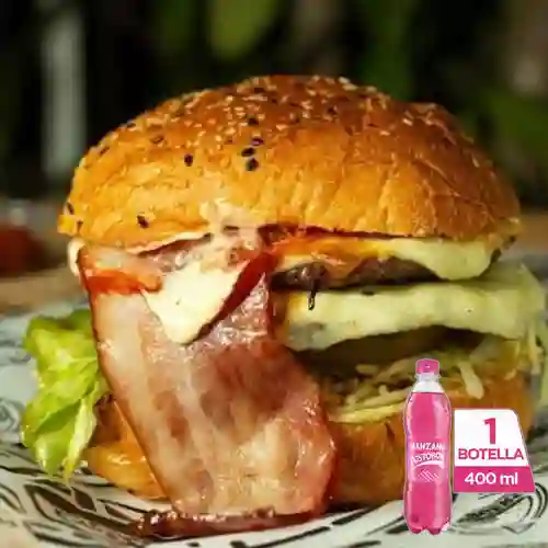 Hamb. res sencilla + manzana 400ml