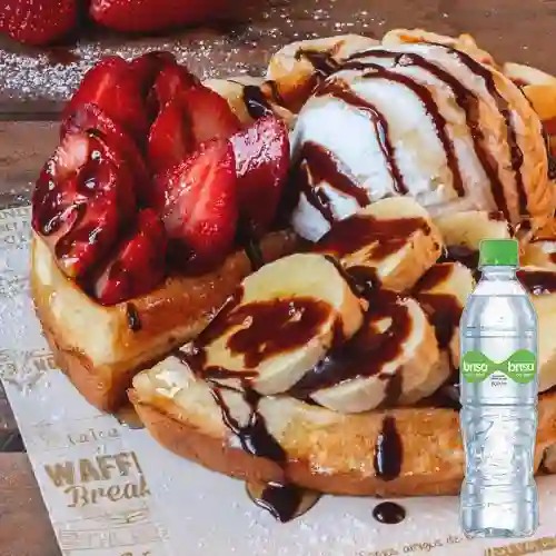 Combo Waffle Nutella&Banano +Agua Brisa C/Gas 600ml