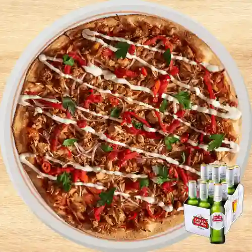 Combo Pizza de Carnes Grande + Stella Artois Sixpack 330ml
