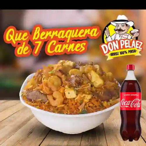 Berraquera 7 Carnes 3 Porciones +Cocacola Org 1.5L
