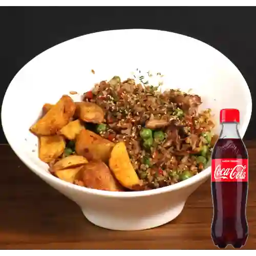 Combo Arroz Chaufa Pollo Cerdo + Coca Cola 400 ml