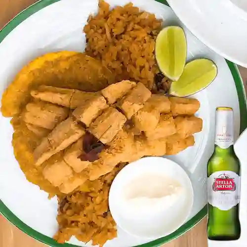 Combo Chicharrón Mojarra + Stella Artois Bot. 330ml