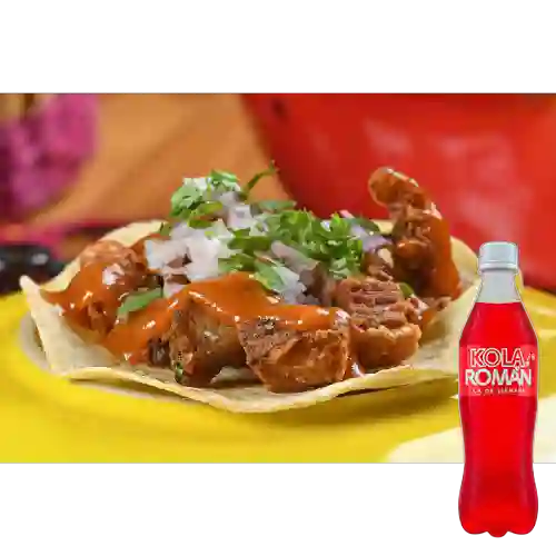 Combo Taco Chicharron X 3 + Kola Roman 500 ml