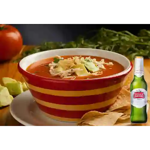 Combo Sopa de Tortilla Mexicana + Stella Artois Bot. 330ml