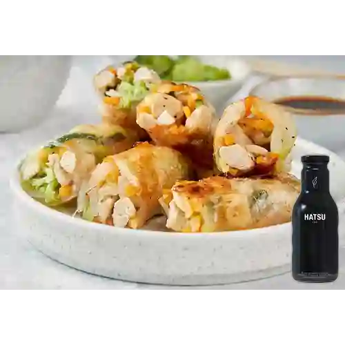 Combo Rollitos Primavera de Pollo + Hatsu Negro 400 ml