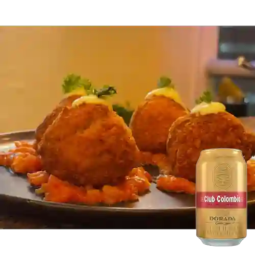 Combo Croquetas de Pollo + Club col. Dorada Lta 330ml
