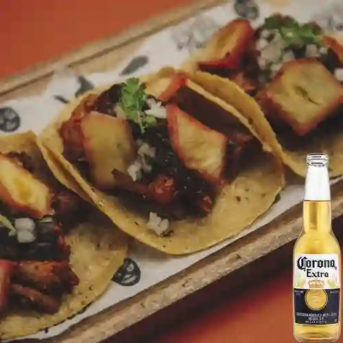 Combo Taco Al Pastor + Corona 350 ml