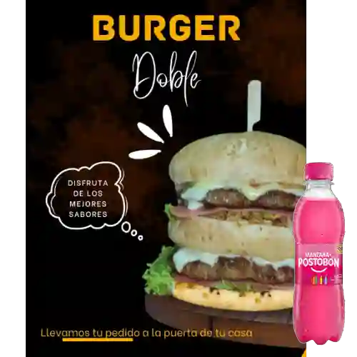 Combo Hamburguesa Doble + Manzana 250 ml